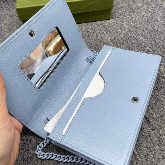 100% Authentic GUCCI Soho Wallet on Chain Leather Shoulder Bag - Picture 10 of 13